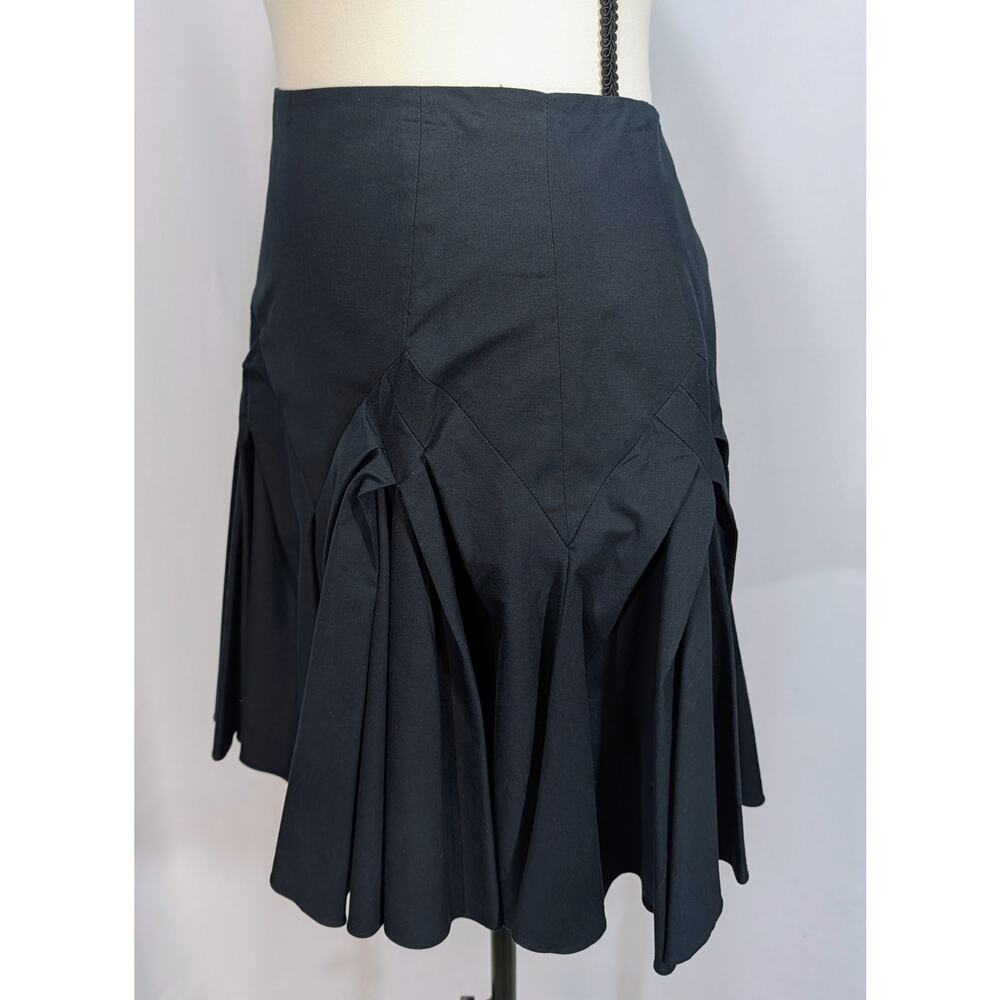 Christian Dior Boutique Paris Black Structured Pleated Mini Skirt 4 Made France - Picture 2 of 9